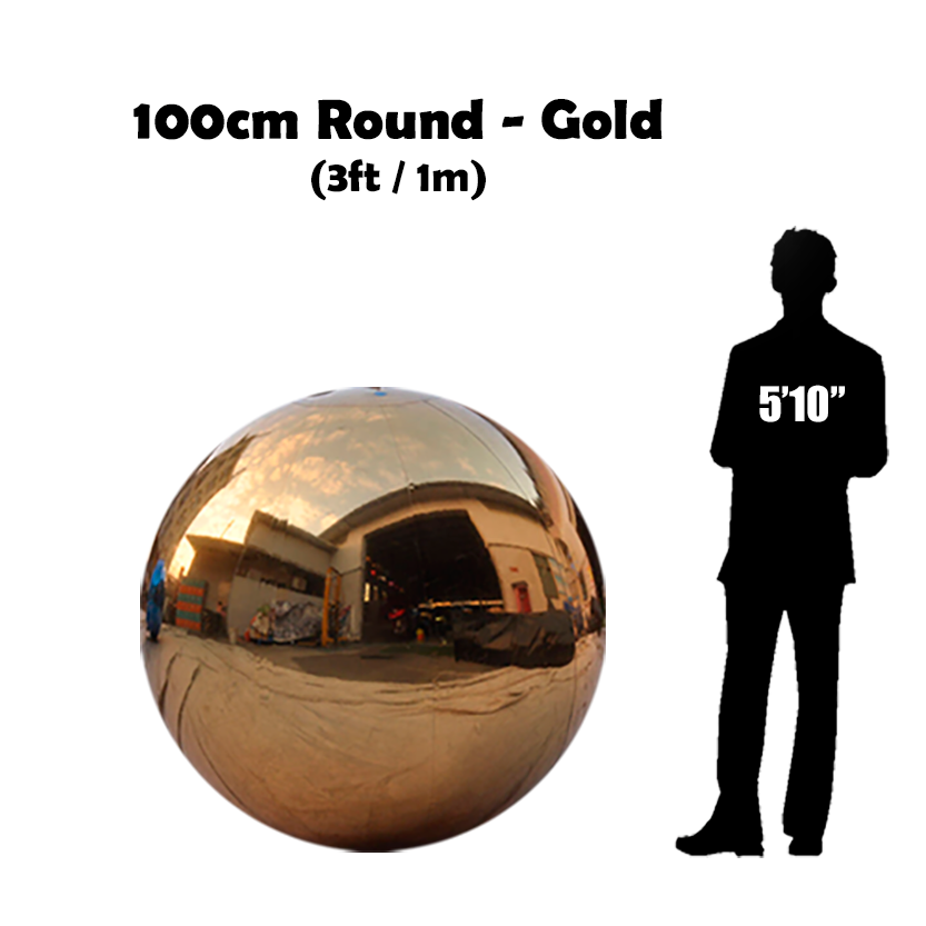 Rent 100 centimeters round gold balls