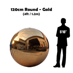 4FT / 1.2M Round - Inflatable Shiny Mirror Sphere - GOLD