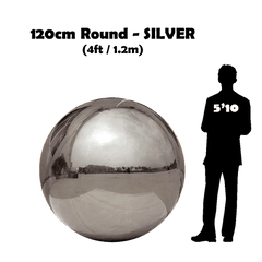 4FT / 1.2M Round - Inflatable Shiny Mirror Sphere - SILVER