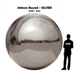 13FT / 4M Round - Inflatable Shiny Mirror Sphere - SILVER