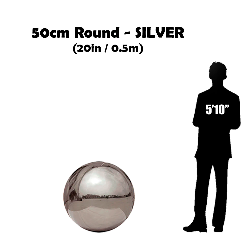 50cm Round Silver Inflatable ball