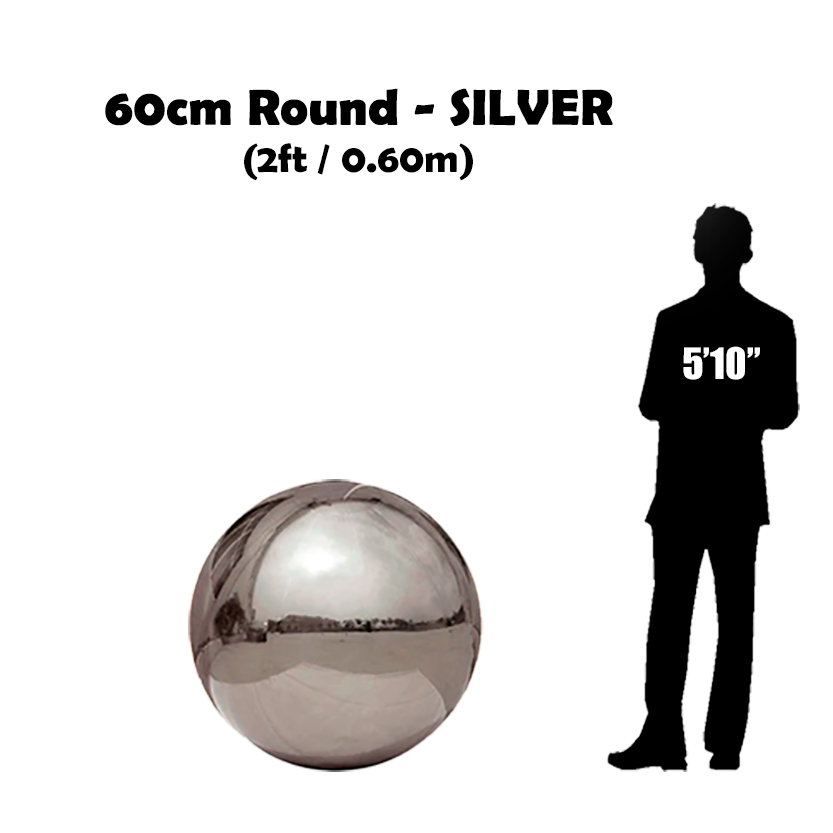 Rent 60cm round silver balls