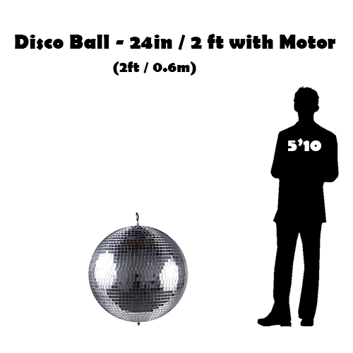 24in disco ball comparison silhouette