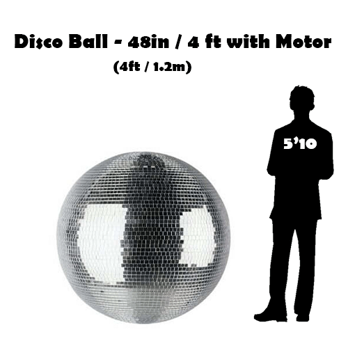 48in disco ball comparison silhouette