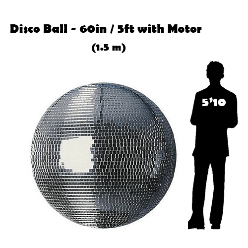 60in disco ball comparison silhouette