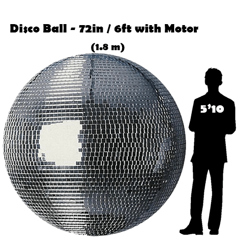 72in disco ball comparison silhouette